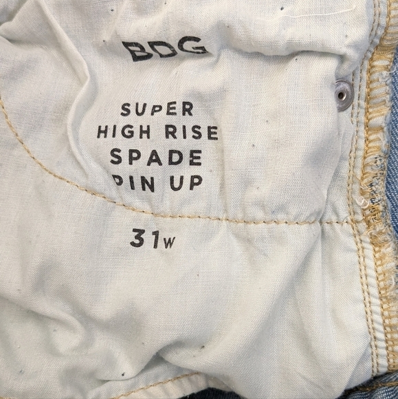 BDG Urban Outfitters Super High Rise Spade Pin Up Jean Shorts, 30 waist - Picture 8 of 9